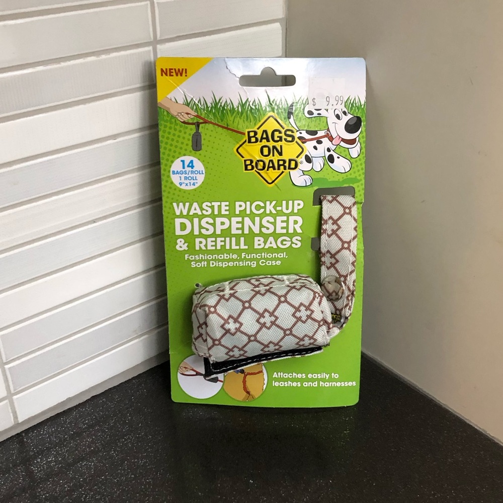 NWT Bags on Board Dog Waste bag dispenser
